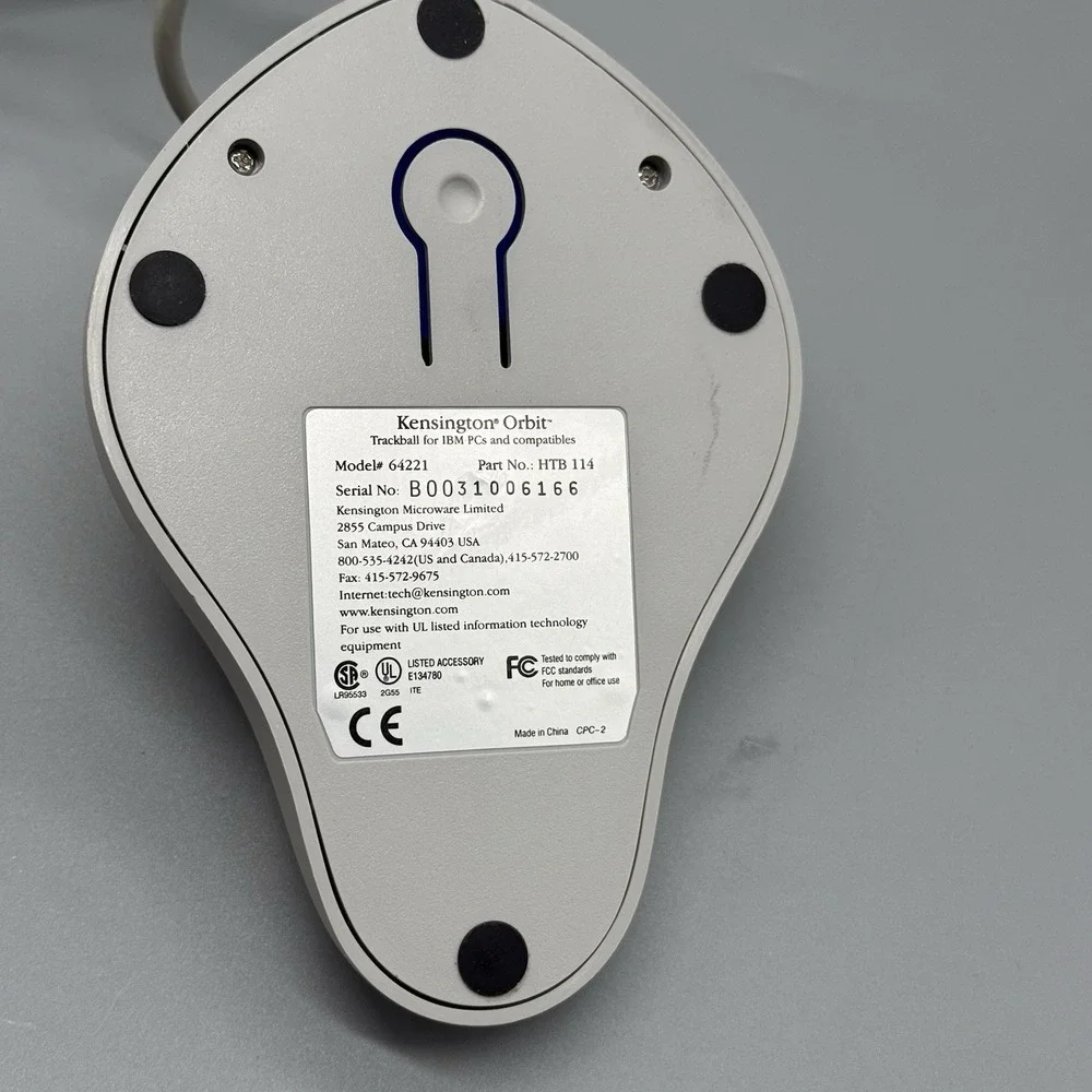 Kensington Orbit‎ 64221 Trackball Mouse HTB 114 IBM Serial Port Connection Works
